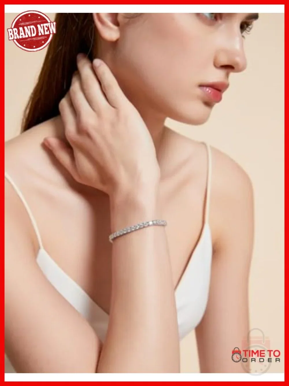 Moissanite Tennis Bracelet 925 Sterling Silver 14K Gold Plated VVS1 D Color